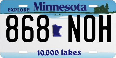 MN license plate 868NOH