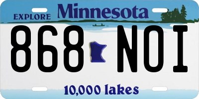 MN license plate 868NOI