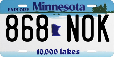 MN license plate 868NOK