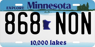 MN license plate 868NON
