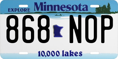 MN license plate 868NOP