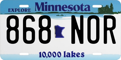 MN license plate 868NOR