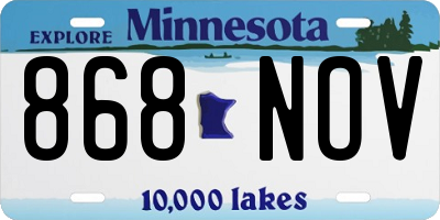 MN license plate 868NOV