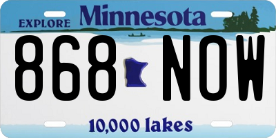 MN license plate 868NOW