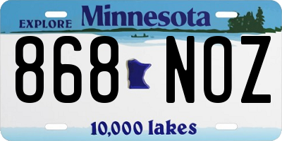 MN license plate 868NOZ