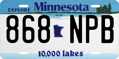 MN license plate 868NPB