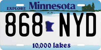 MN license plate 868NYD