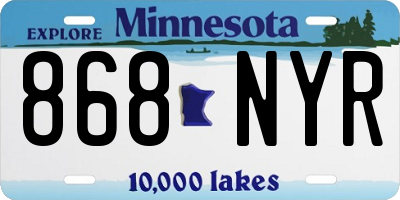 MN license plate 868NYR