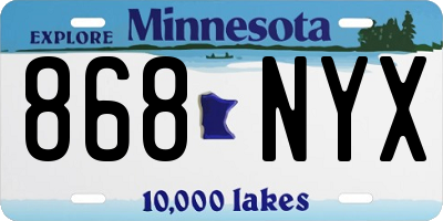 MN license plate 868NYX