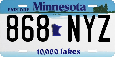 MN license plate 868NYZ