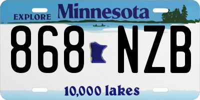 MN license plate 868NZB