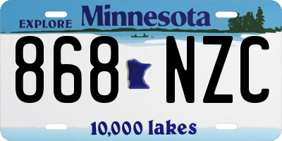 MN license plate 868NZC