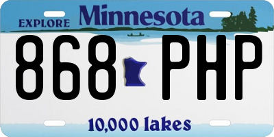 MN license plate 868PHP