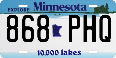 MN license plate 868PHQ