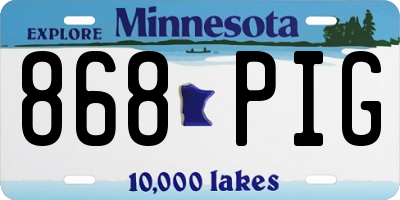 MN license plate 868PIG