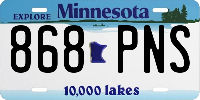 MN license plate 868PNS