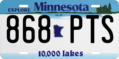 MN license plate 868PTS