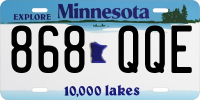 MN license plate 868QQE