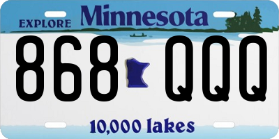 MN license plate 868QQQ