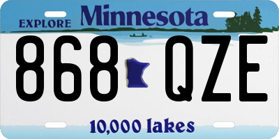 MN license plate 868QZE