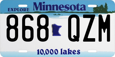 MN license plate 868QZM