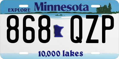 MN license plate 868QZP