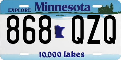 MN license plate 868QZQ