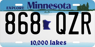 MN license plate 868QZR