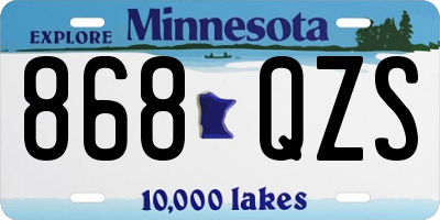 MN license plate 868QZS