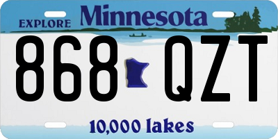MN license plate 868QZT