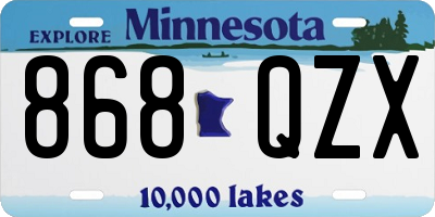 MN license plate 868QZX