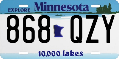 MN license plate 868QZY