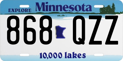 MN license plate 868QZZ