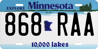 MN license plate 868RAA