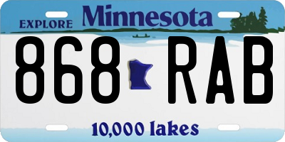 MN license plate 868RAB