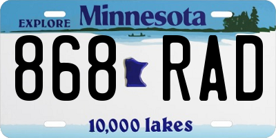MN license plate 868RAD