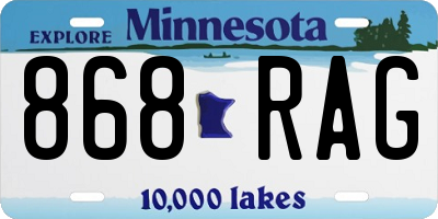 MN license plate 868RAG