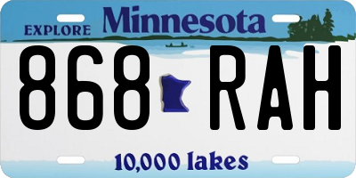 MN license plate 868RAH