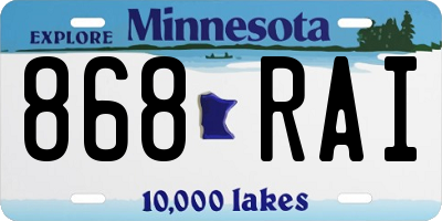 MN license plate 868RAI