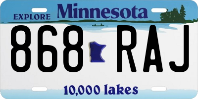 MN license plate 868RAJ