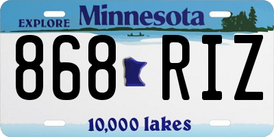 MN license plate 868RIZ