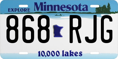 MN license plate 868RJG
