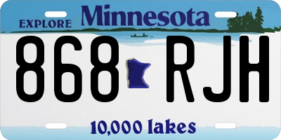 MN license plate 868RJH
