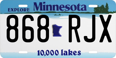 MN license plate 868RJX