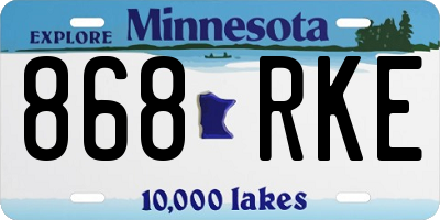 MN license plate 868RKE