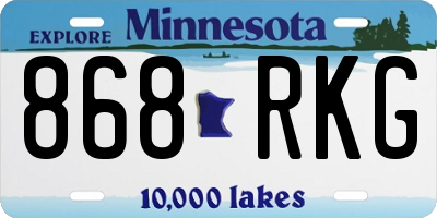 MN license plate 868RKG