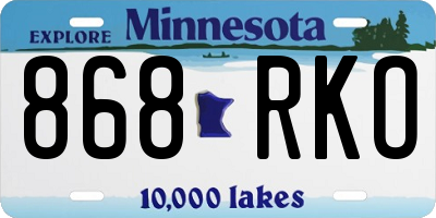 MN license plate 868RKO