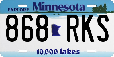 MN license plate 868RKS
