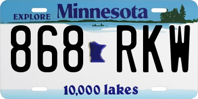 MN license plate 868RKW