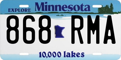 MN license plate 868RMA